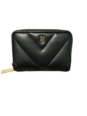 New Women’s Victoria Secret Black Wallet With Gold And VS Accents